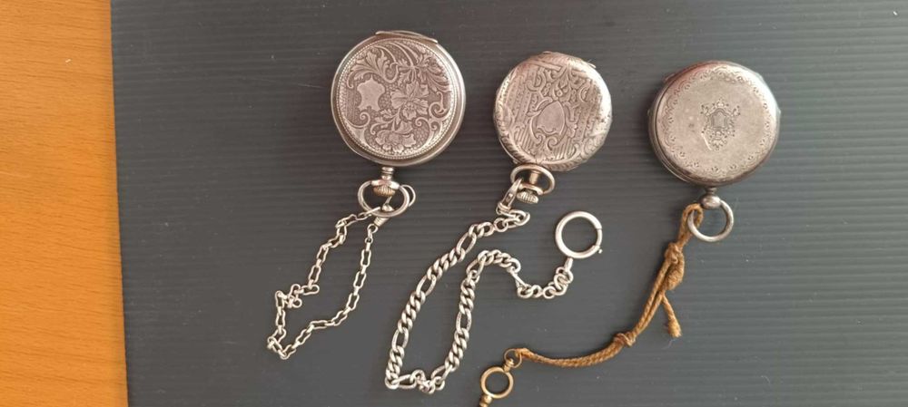 3 Ceasuri Argint De Buzunar