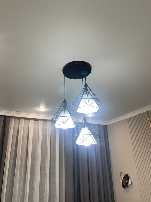 Подвесной светильник в стиле ЛОФТ, чёрный.