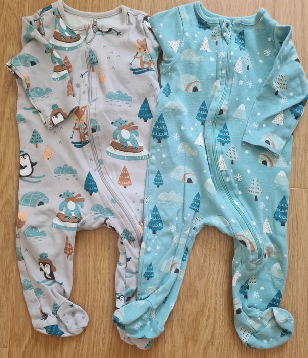 Бебешки коледни дрехи - бодита, комплекти, пижами 3-6 месеца