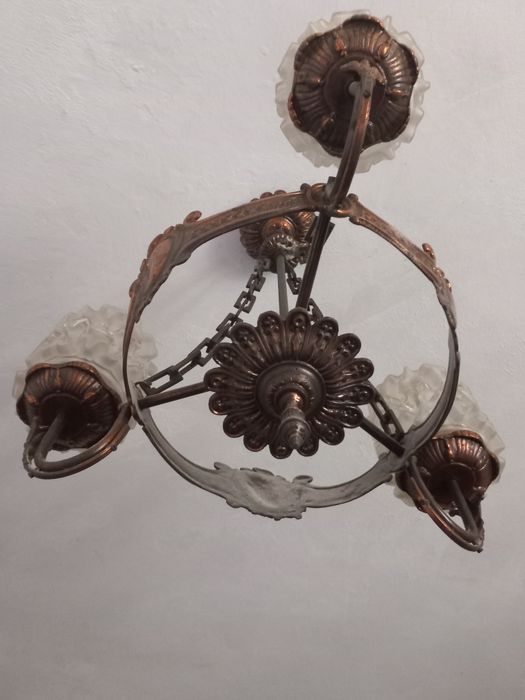 Candelabru/lustra din bronz- alama - cupru