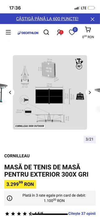 Masa tenis exterior Corneilleau noua