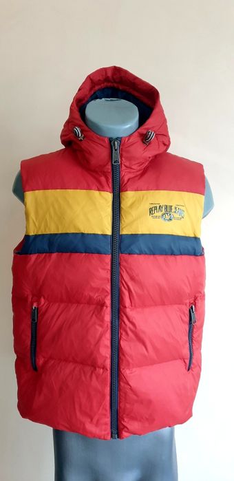 Replay Milano Hooded Down Vest Mens  S / M ОРИГИНАЛ Мъжки Пухен Елек!