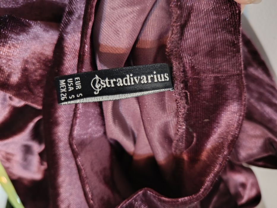 Rochie eleganta boema romantica din catifea Stradivarius mărimea S 36