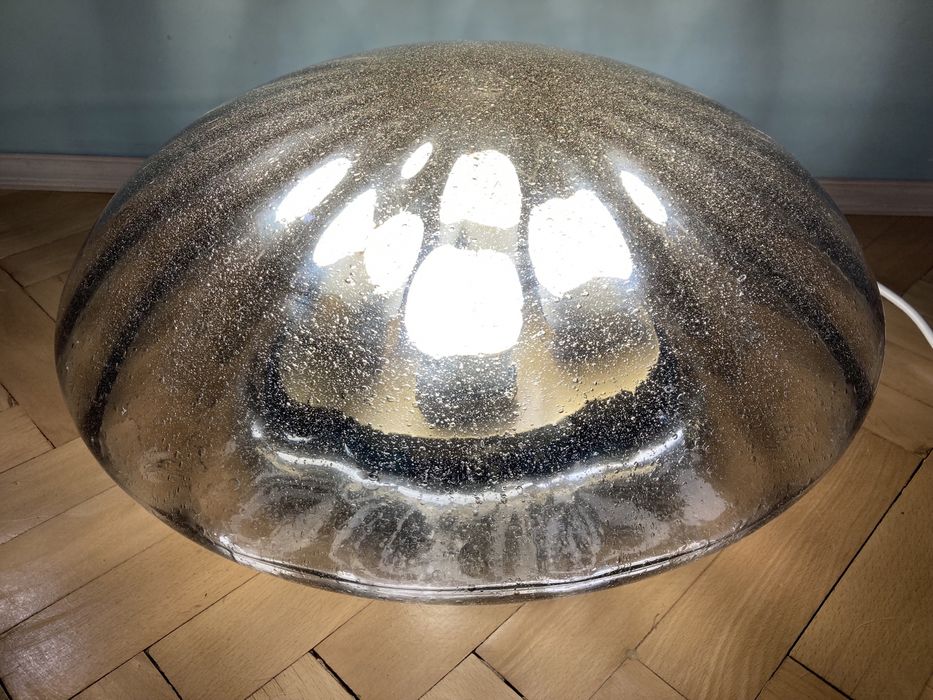 Месингова голяма стъклена лампа от Hillebrand Leuchten / 1970 г.