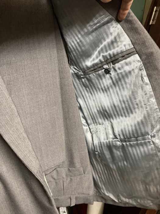 Costum nunta stofă sacou, pantaloni gri evenimente