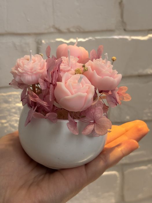 Кашпо из гипса с аромасвечами | на 8 марта