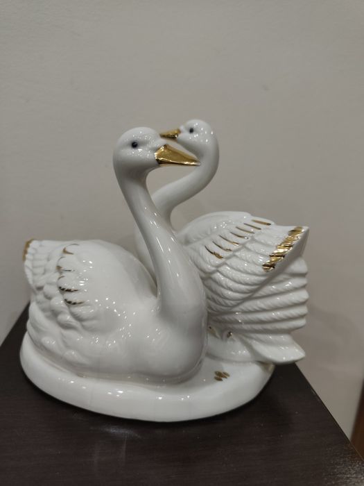 Голяма испанска порцеланова фигура Лебеди – Porcelanas M. Requena
