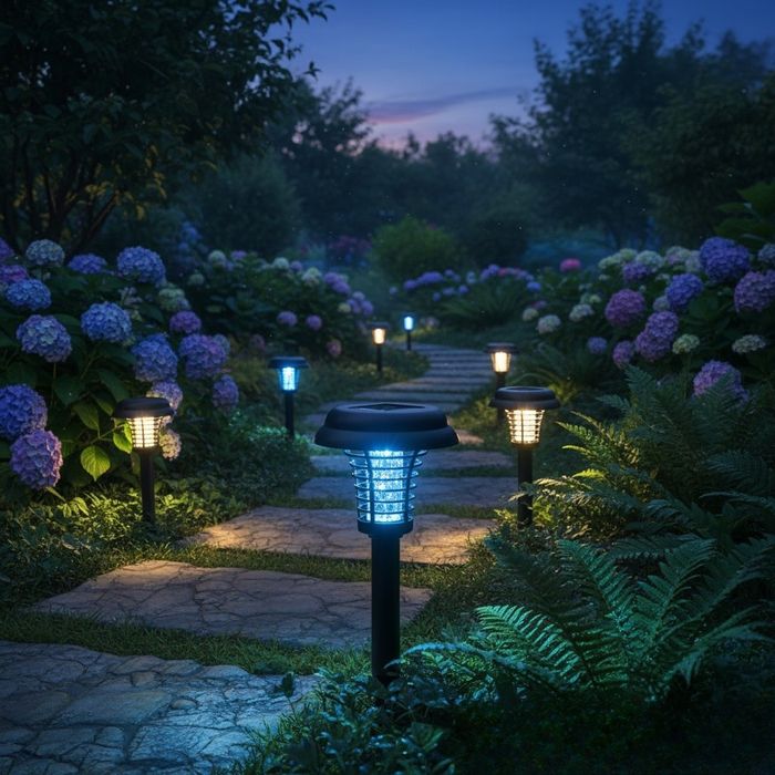 Соларна лампа против комари за открито – комплект 2 броя с UV защита