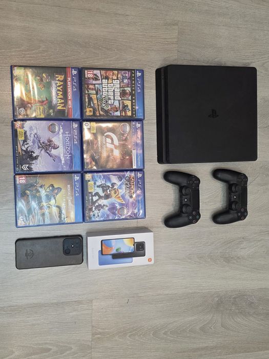PlayStation 4 2джостика 6 игр и Redmi 10 c