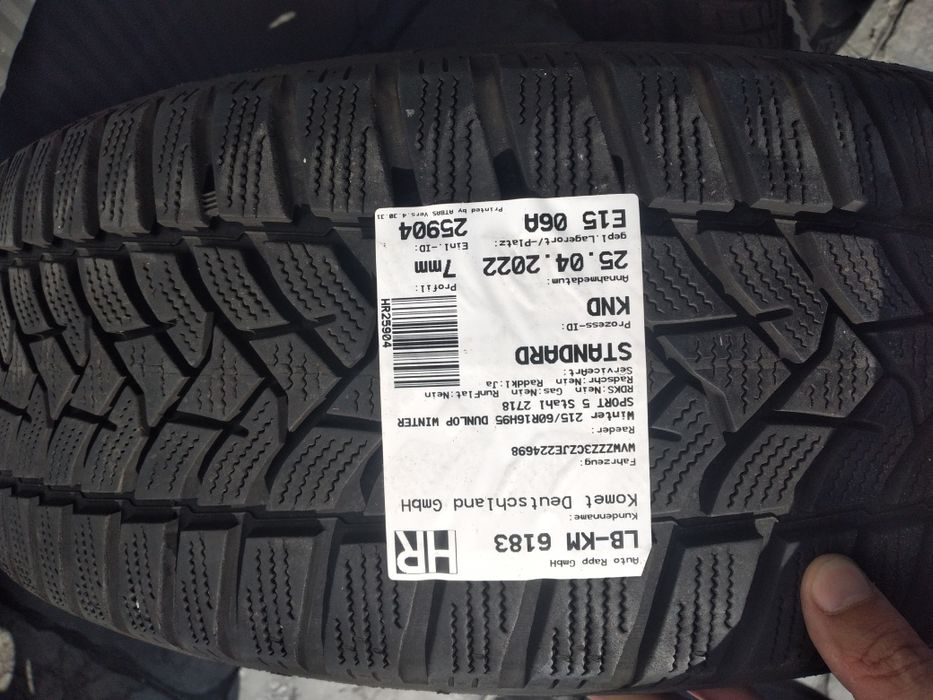 set roti otel vw Passat b8 t-roc audi Q2 karoq cu anv dunlop 215 60 16