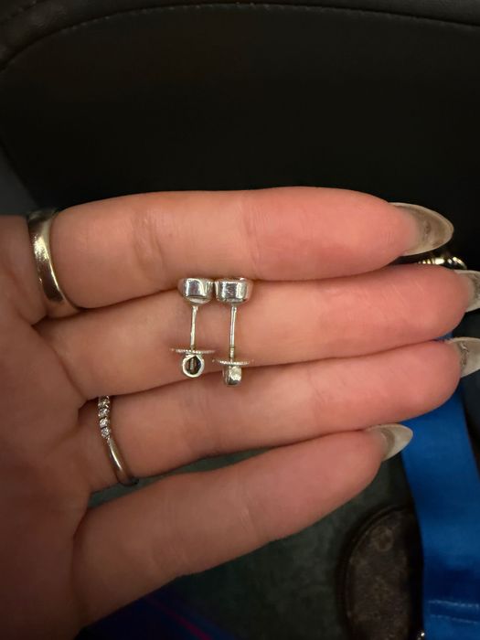 Пусеты, серьги с Цирконами серебро