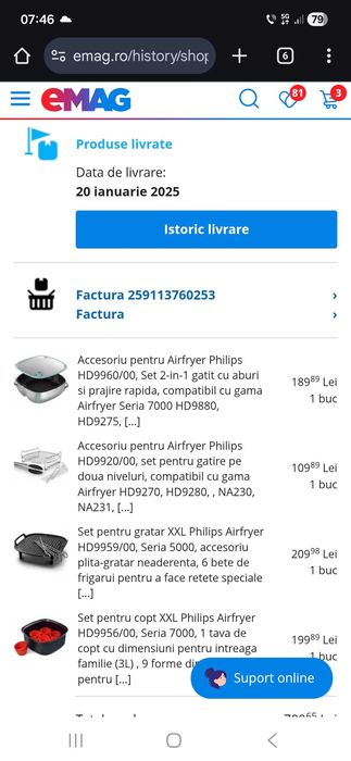 Philips Airfryer Combi XXL HD9876/20 si accesorii+wi-fi.