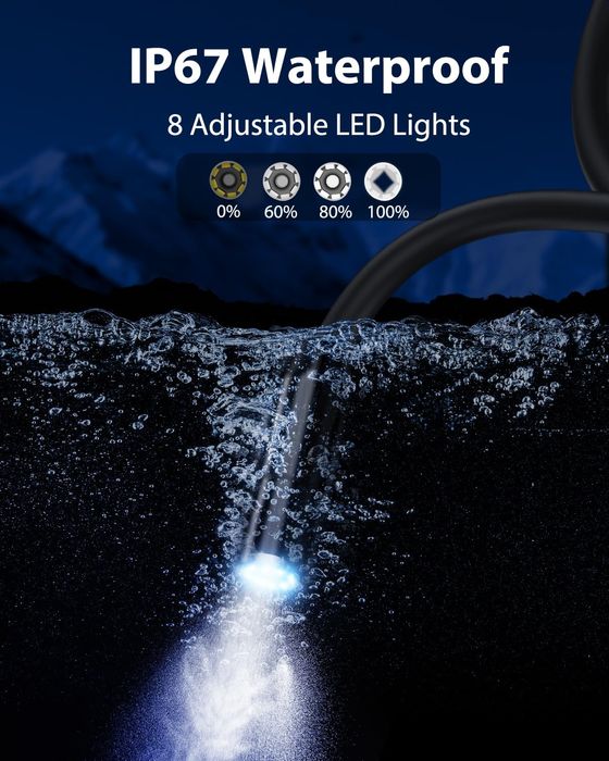 Ендоскопска камера двойна леща 4.3'' IPS екран 1080P Ендоскоп Бароскоп