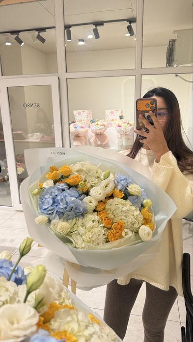 Евро букет из гортензии