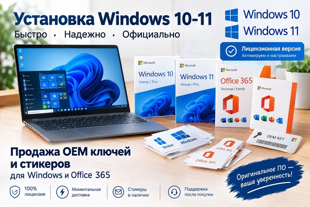 Лицензионные OEM ключи Windows 10 11/Office 365