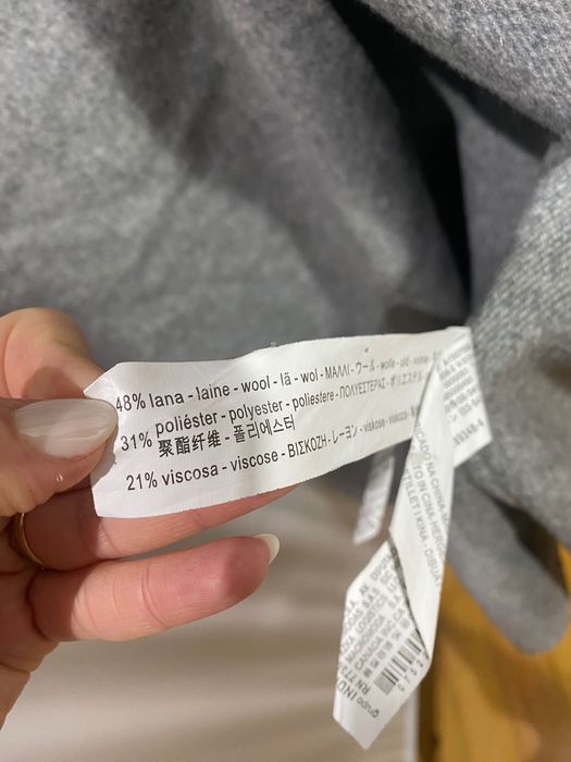 Свободно вълнено палто Zara в светлосиво