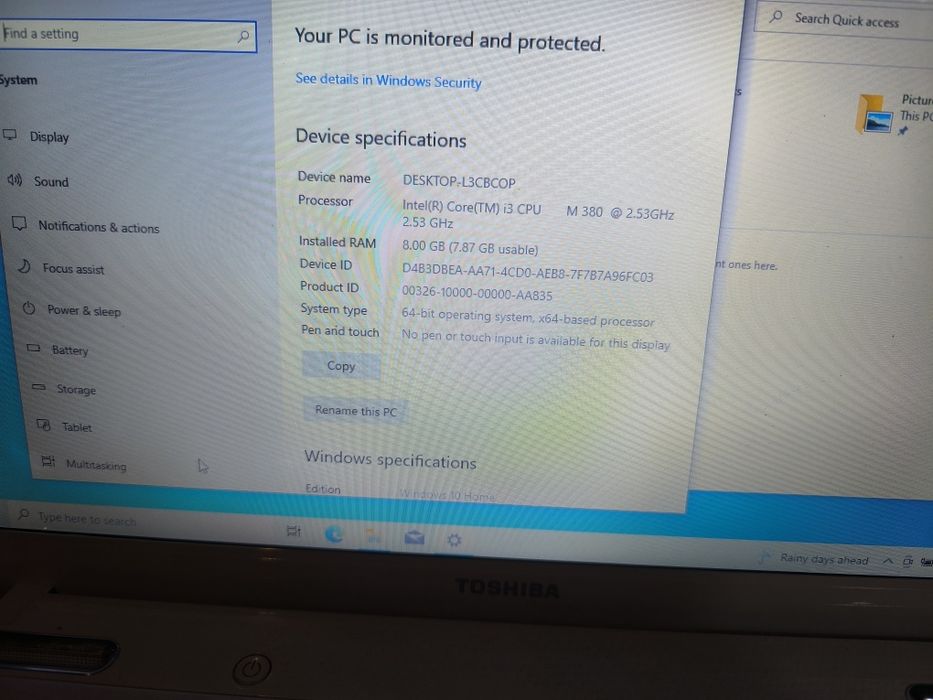 Laptop Toshiba satellite