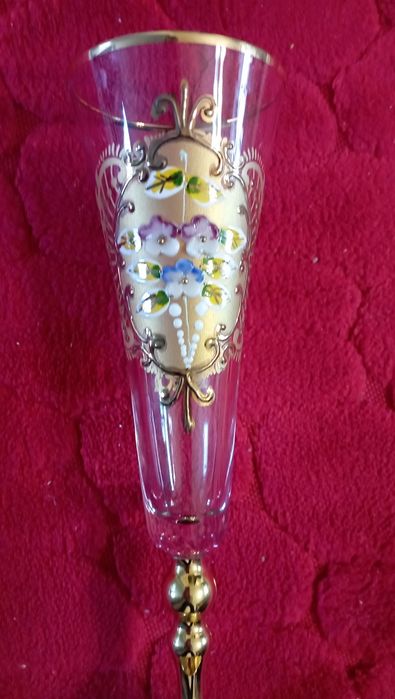 Красивые высокие 24 см Фужеры Богемия 11 шт