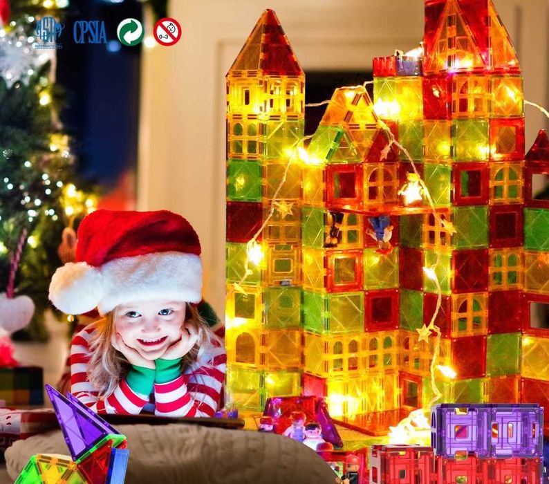 ДВА големи комплекта изцяло магнитни конструктори 104 ч. 79лв. (2х52)