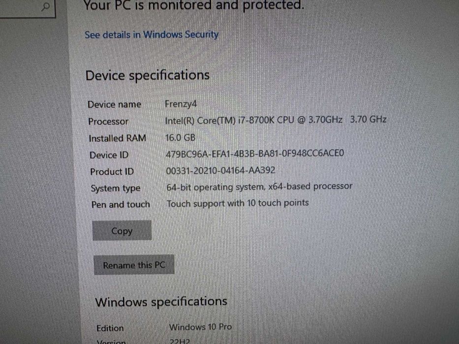 PC Gaming i7-8700K / GTX 1070 Ti / 16GB RAM / SSD Samsung 250GB + HDD 1TB