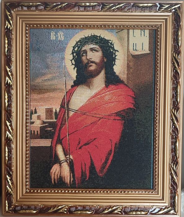 Goblen lucrat manual - Iisus in pretoriu/Iisus in hlamida