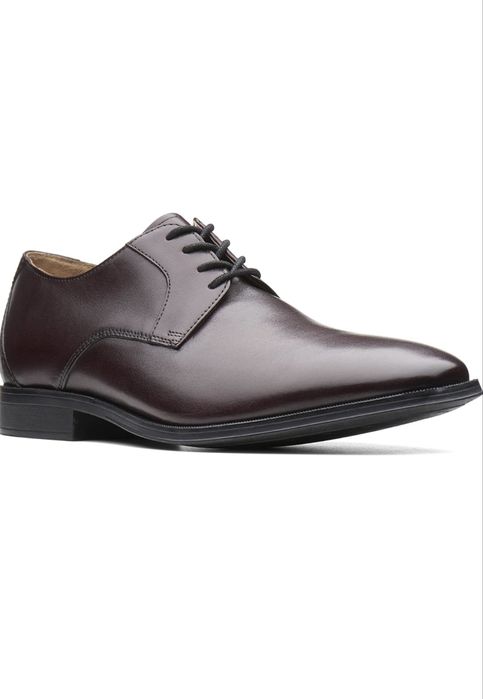 Мъжки кожени обувки Clarks Gilman Lace в бордо цвят. Размер 45
