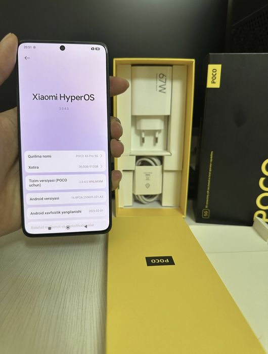 POCO X6 Pro 5G 12/512 GB Komplekt To‘liq