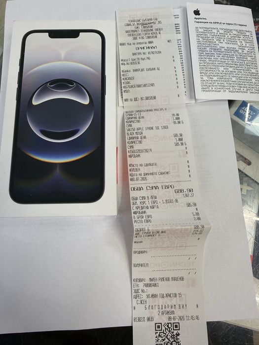 Iphone 16e black 128gb Нов!Гаранция!