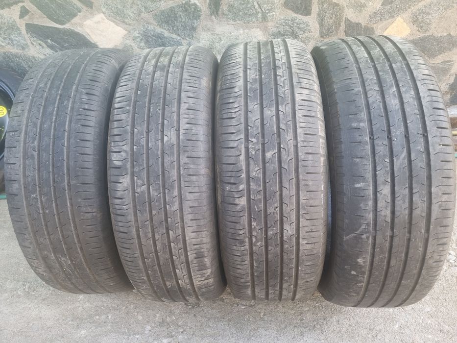 4бр летни гуми Континентал контакт 6/ 215-60-17/ 2019г/ 5- 5.2/ мм.гр.