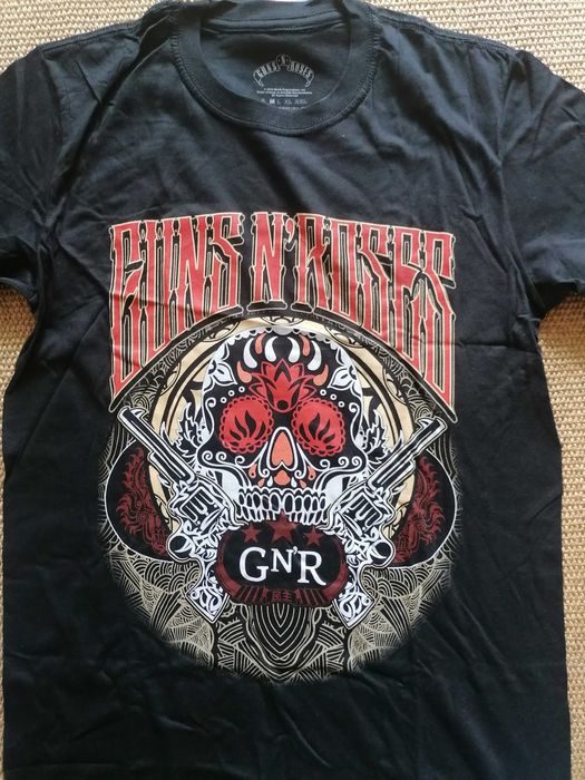 Tricou original Guns N’ Roses SKULL by Bravado, mărime M (Medium) bărbați negru, nou sigilat nefolosit, oficial licențiat, 100% bumbac, colecție rock