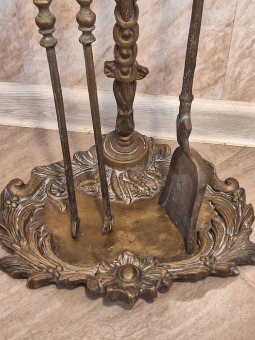 Месингов сет за камина в стил барок