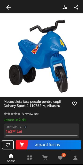 Motocicleta plastic (tricicleta)