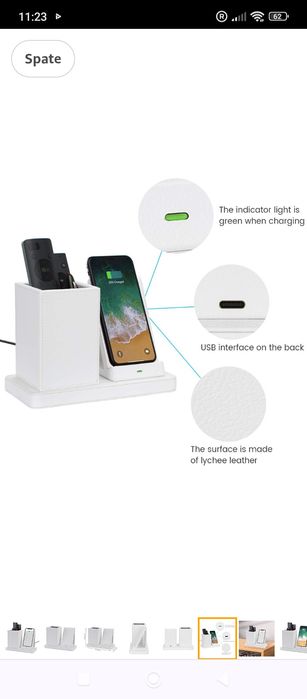 Stație de încărcare inductivă KINGFOM cu suport pentru pix pentru iPho