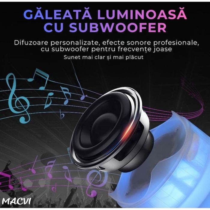 Frapieră cu LED și boxă Bluetooth