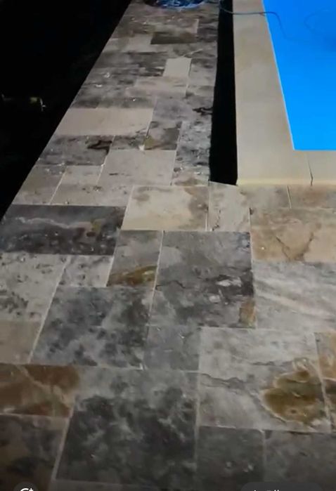 Travertin silver franch pattern 1,2 cm