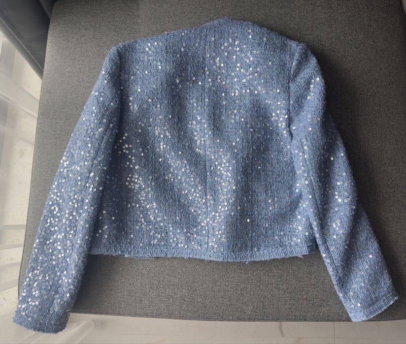 Синьо сако с пайети ZARA