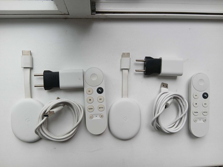 2 buc Chromecast Google TV 4K –  telecomandă vocală, Wi-Fi, Bluetooth