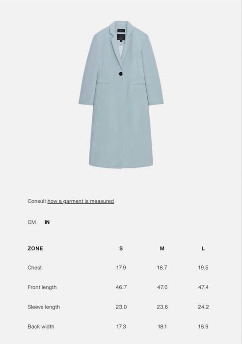 Palton blue Zara