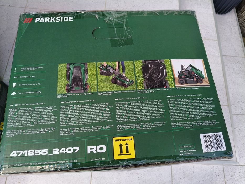 Mașină de tuns iarba parkside electrica protecție inclusă