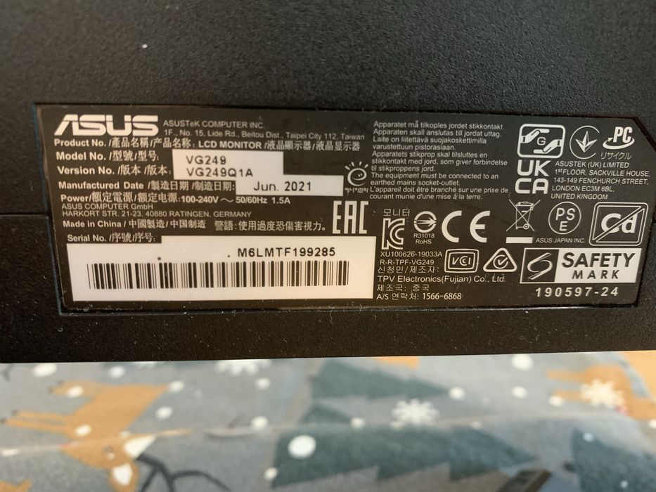 Монитор ASUS TUF vg249q1a