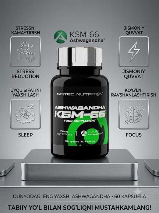 Scitec Nutrition KSM-66® Ashwagandha stressni kamaytirish va tiklanish