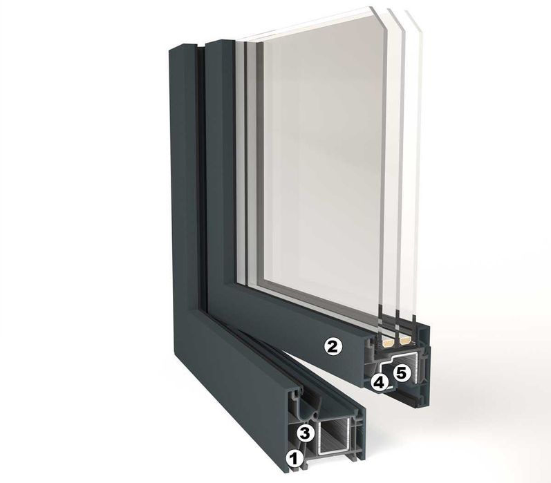 Tâmplărie PVC - Gealan linear  1400L x 1500H ( 4 bucăți - deschidere stânga)