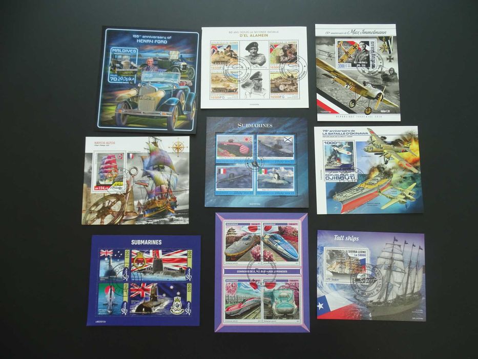 50 colite stampilate , timbre tematice Transporturi (Lot 3098)