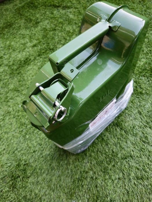 Canistră metalică combustibil 10L benzină motorină verde militar