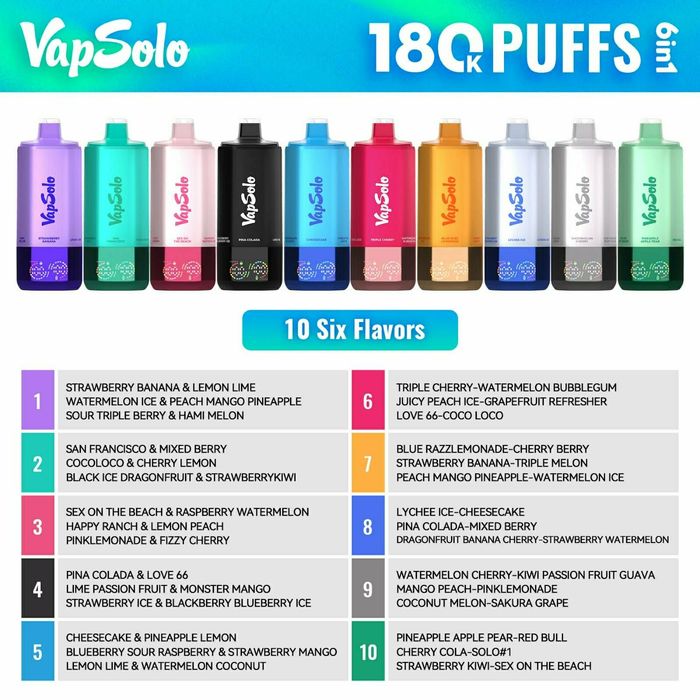 Vapsolo SIXER 180K PUFF