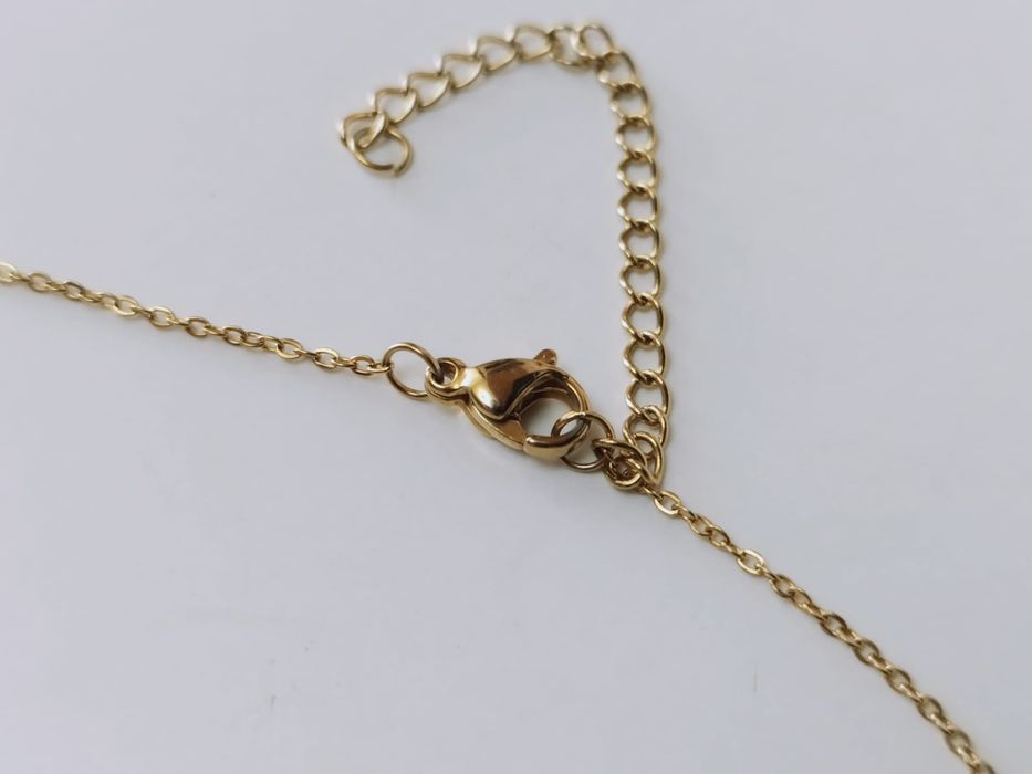 Colier din otel inoxidabil, placat cu aur, pandative banuti