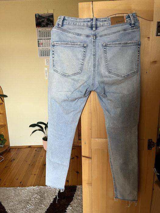 Дънки FB sister- mom jeans/ дънки Stradivarius/ Бели,сини дънки/