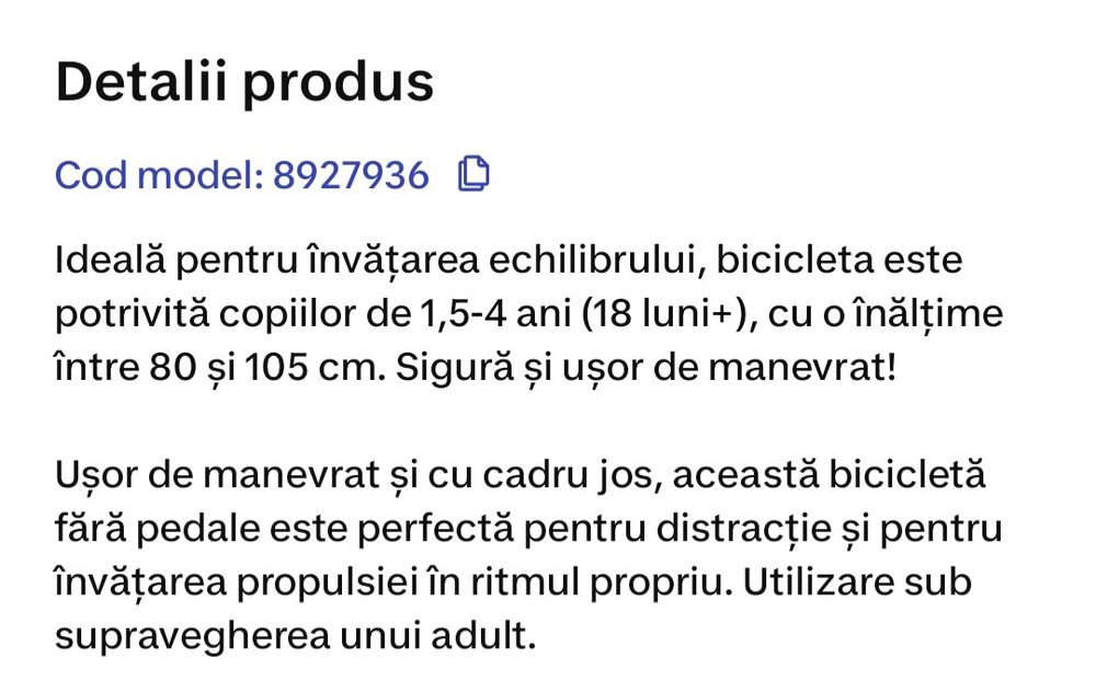 Bicicleta de echilibru