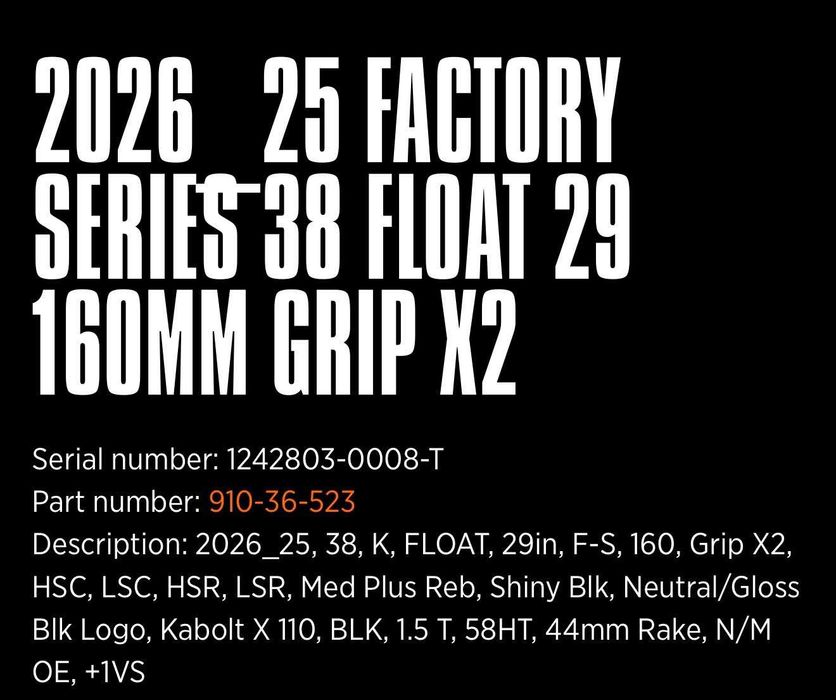Furca Fox 38 Factory GRIPx2 2026