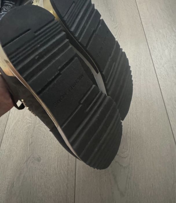 Michael Kors brown gold leather sneakers